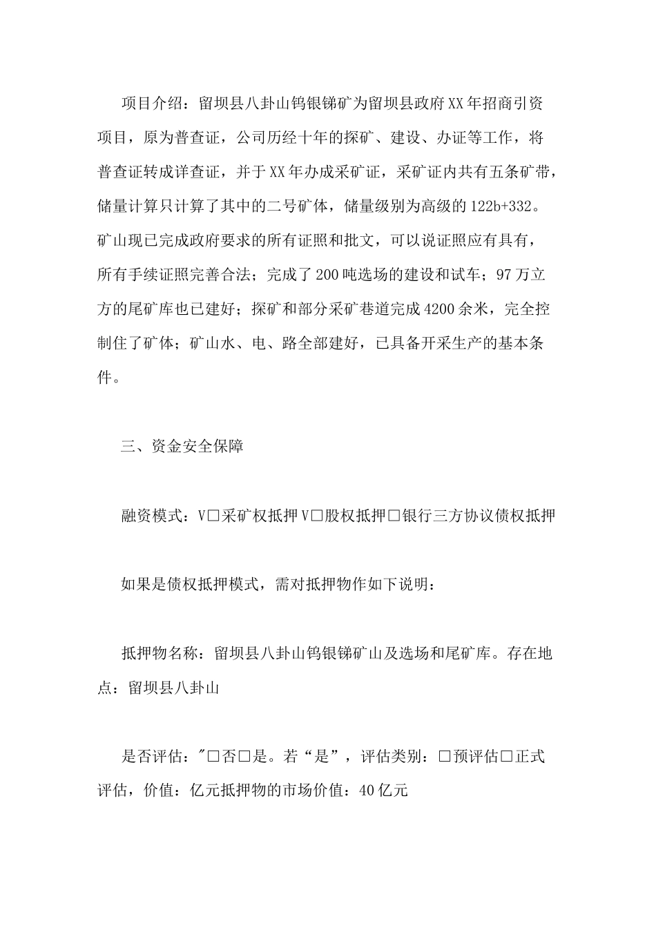 [矿业项目融资报告[模板](2)]企业融资计划书模板_第3页