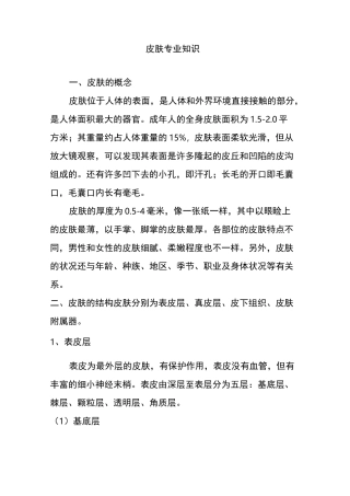 皮肤专业知识