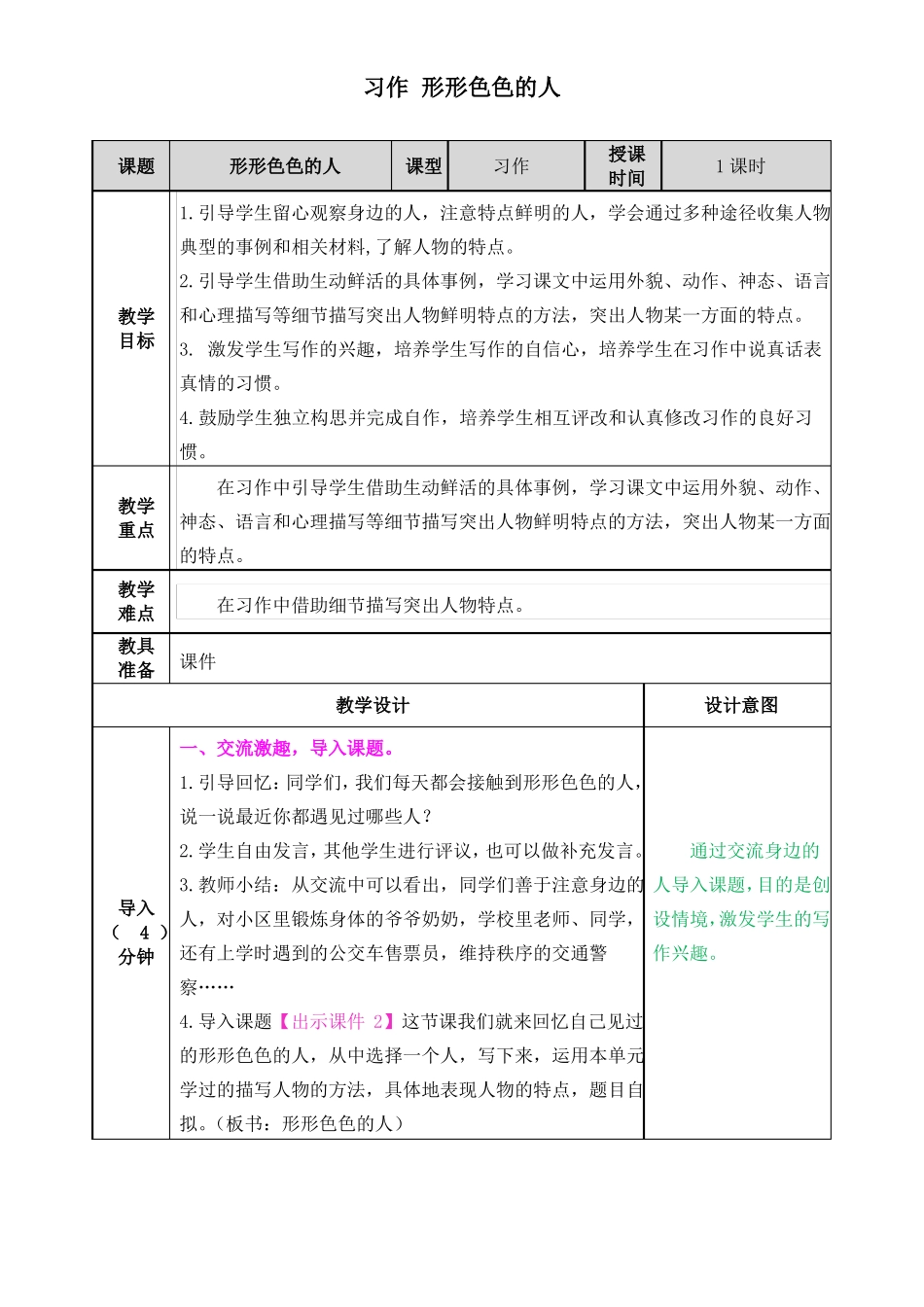 习作：形形色色的人_第1页