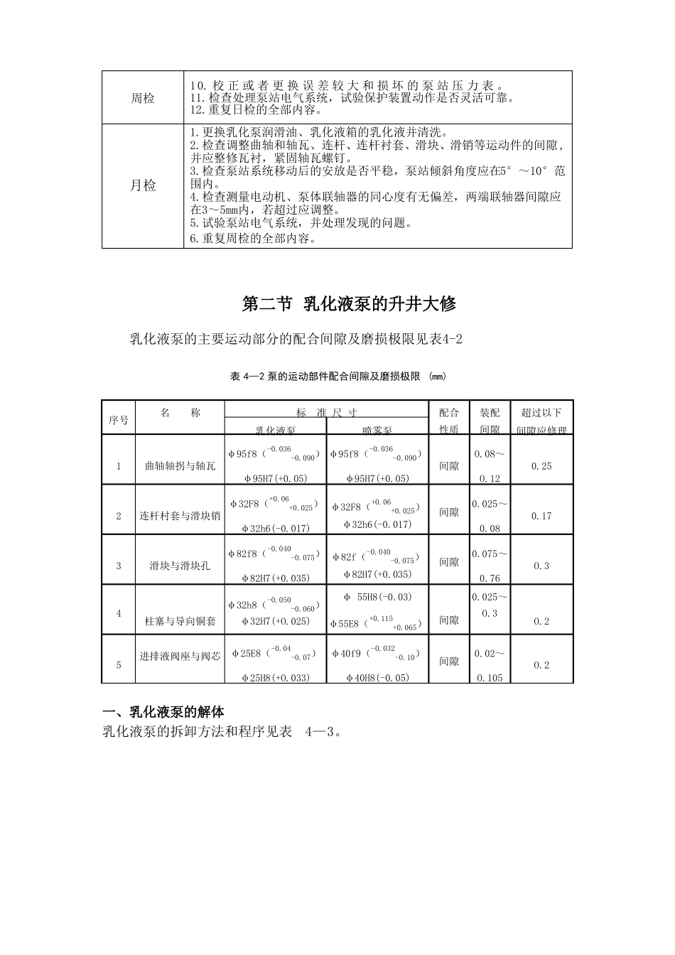 乳化液泵的日常检修及大修标准_第3页