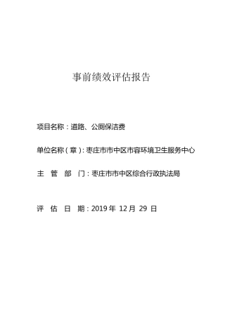 事前绩效评价报告