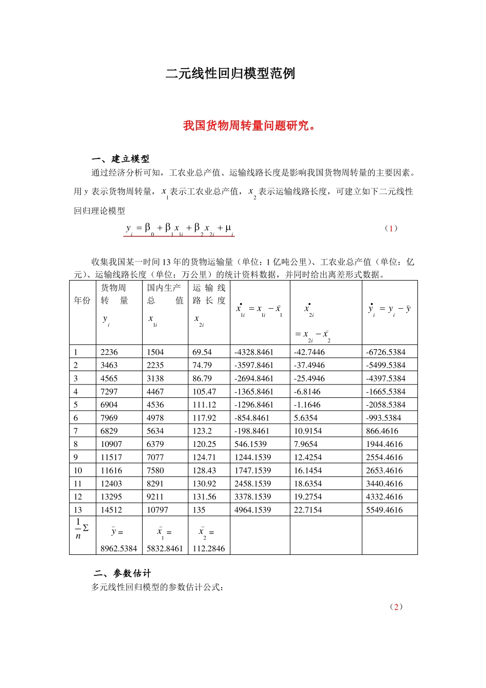 二元线性回归模型案例_第1页