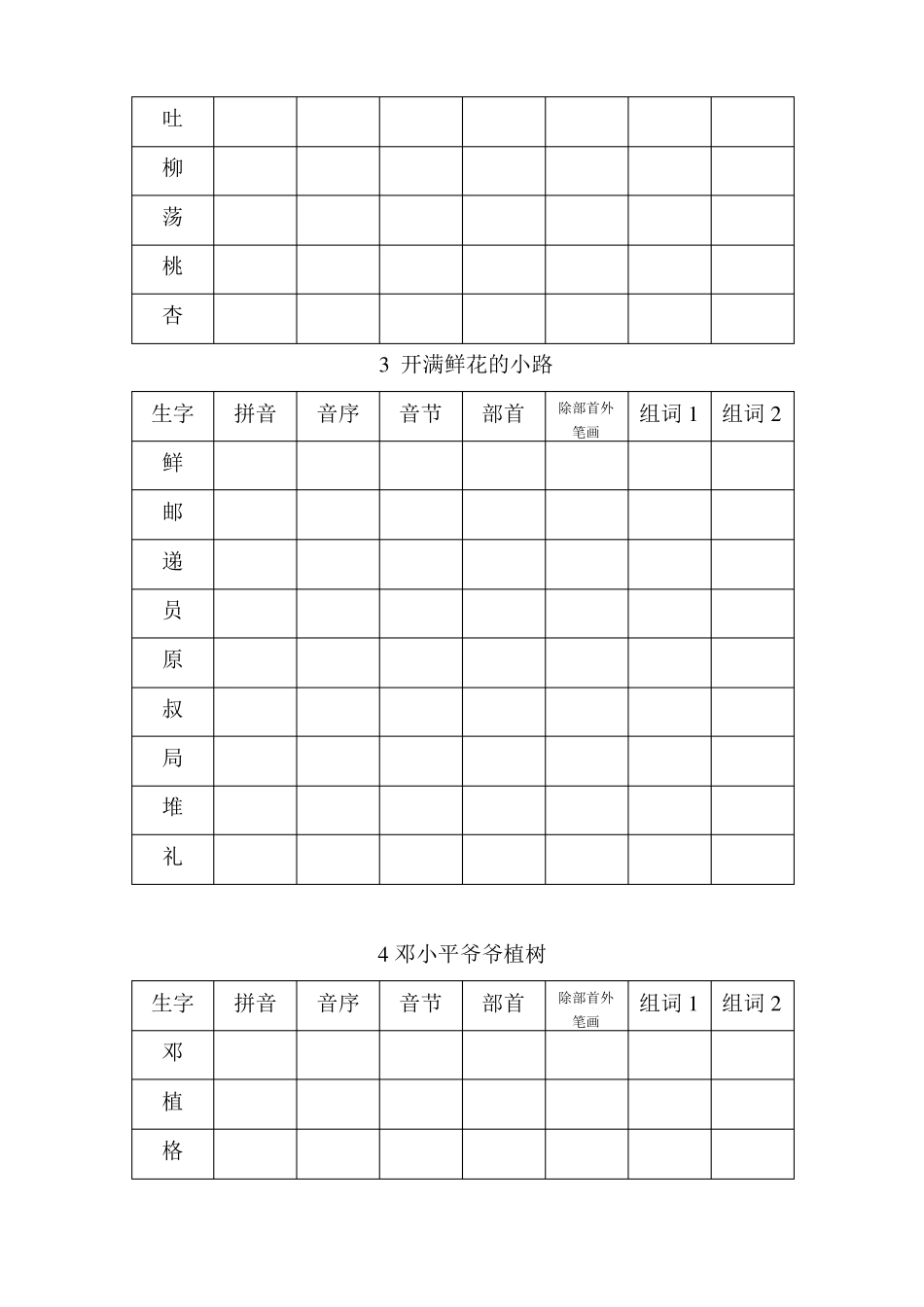 二年级下册生字预习_第3页