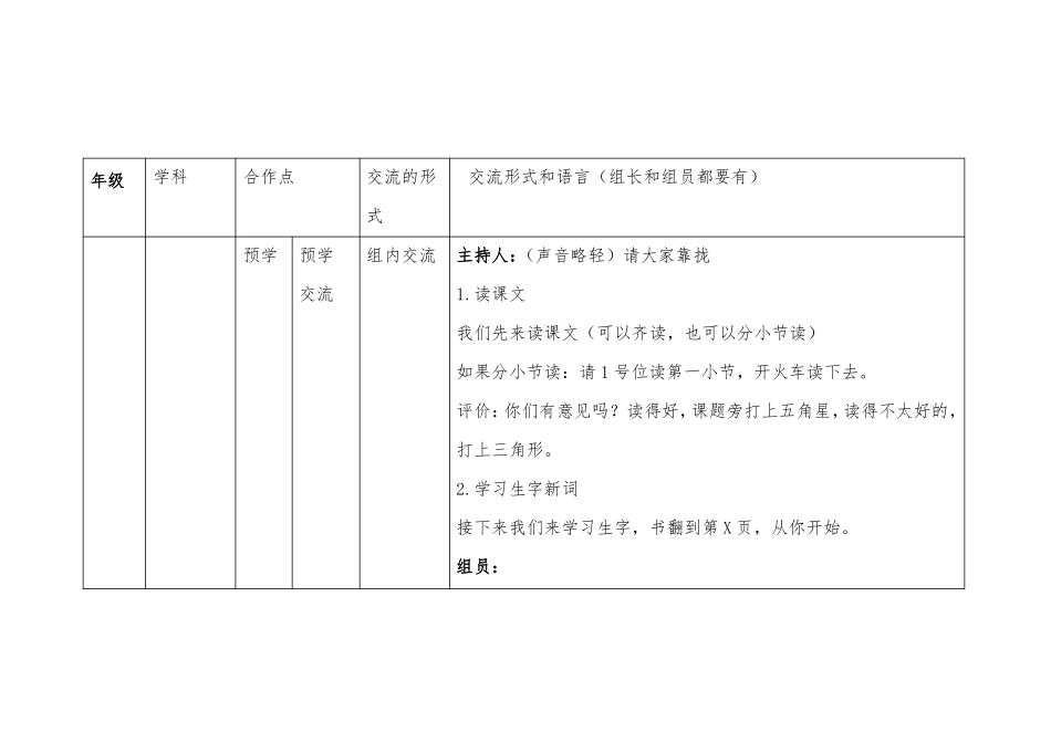 二年级语文小组合作学习程序_第1页