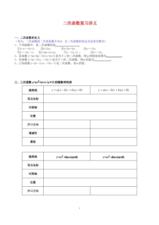 二次函数复习讲义1