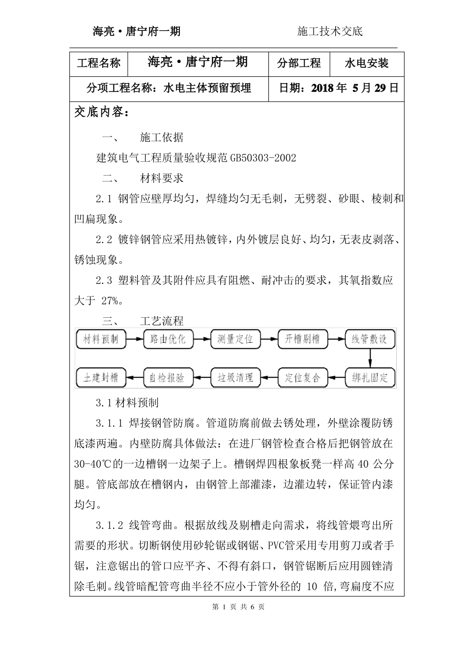 二次砌体预留预埋技术交底_第1页