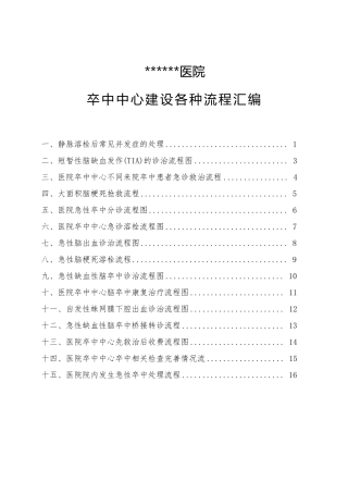 二级医院卒中中心工作流程汇编