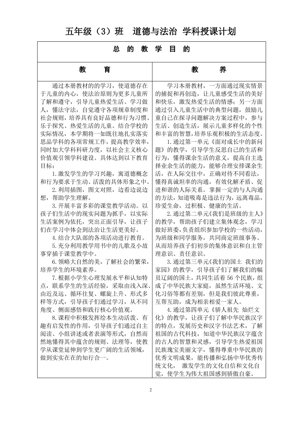 五上道德与法治教案_第2页
