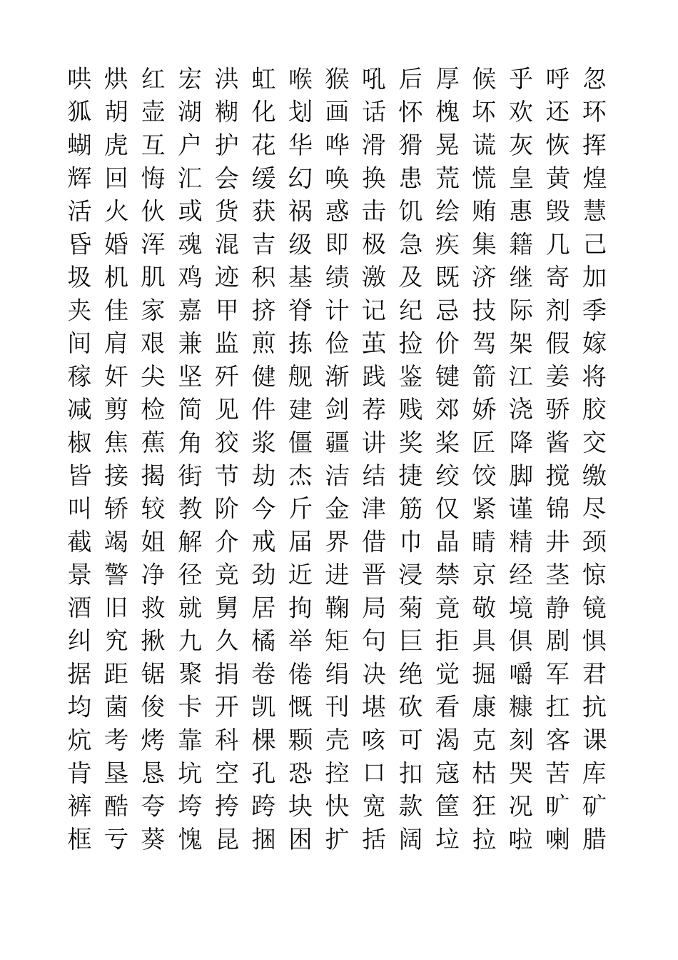 五千常用汉字大全_第3页