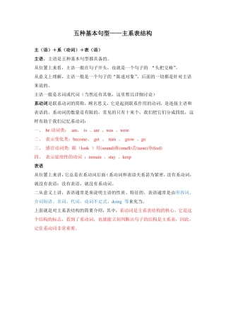 五种基本句型-主系表结构