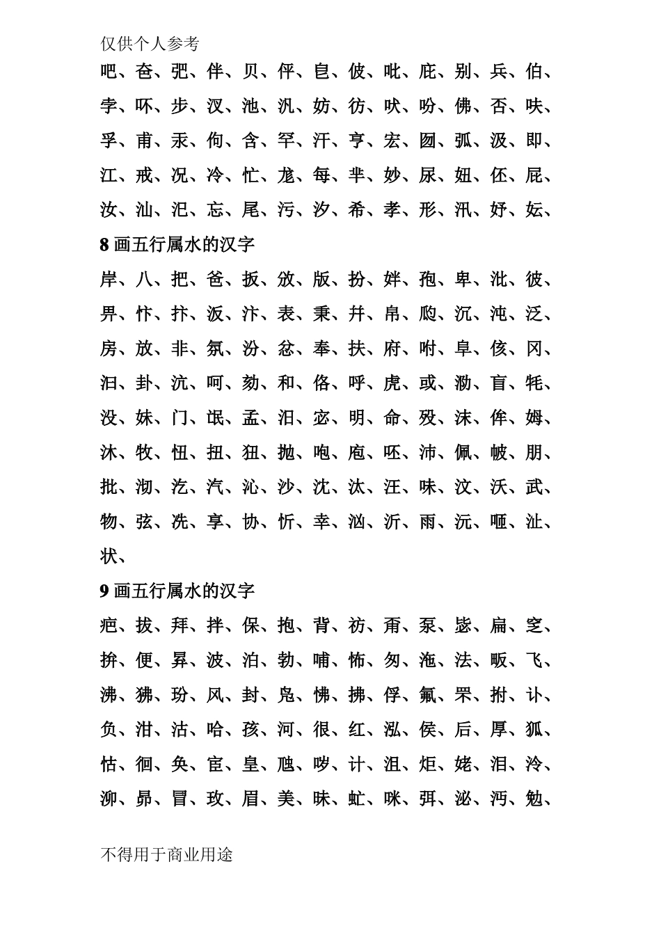 五行属水的汉字大全_第2页