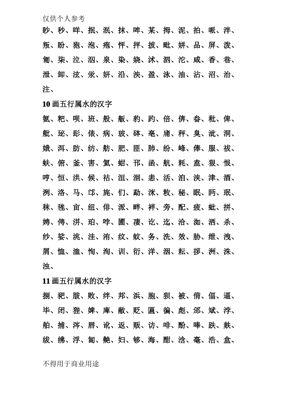 五行属水的汉字大全_第3页