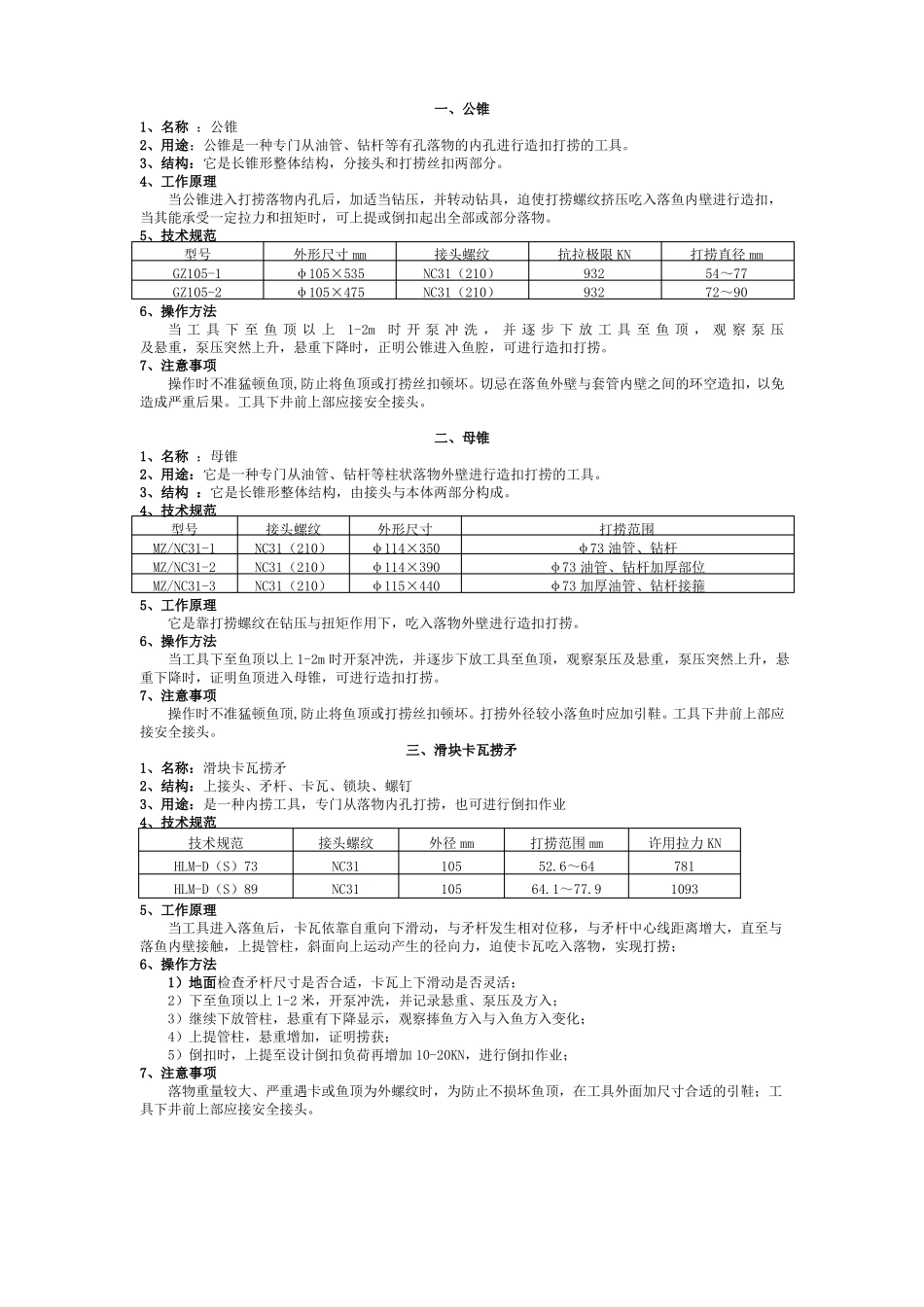 井下作业常用工具20件_第1页