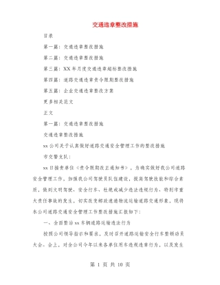 交通违章整改措施