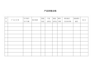 产品销售台帐