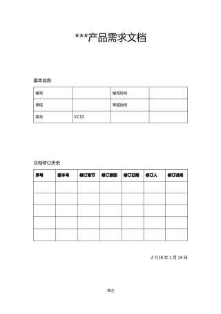 产品需求文档PRD模板