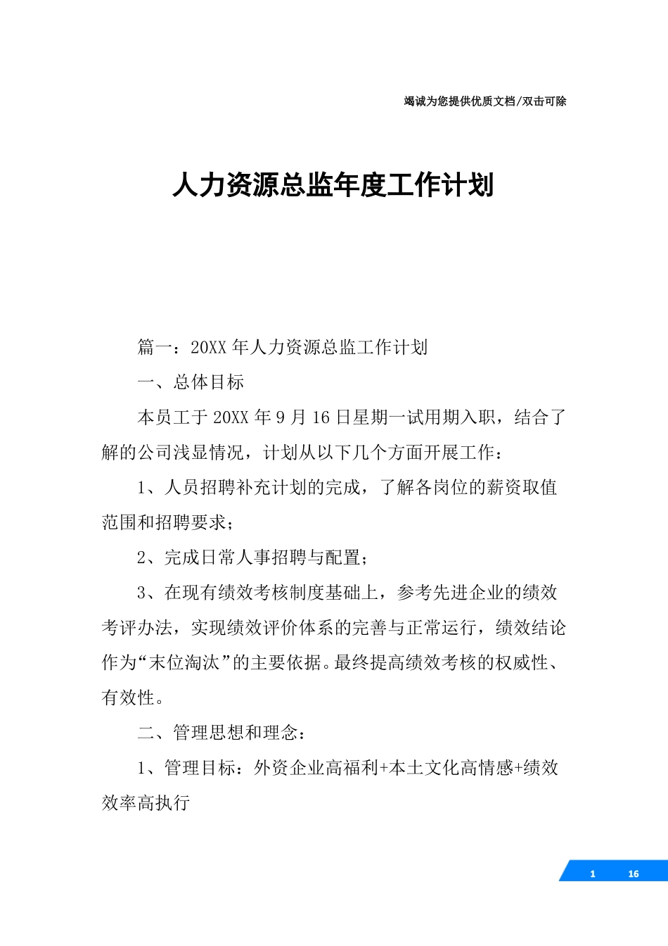 人力资源总监年工作计划_第1页