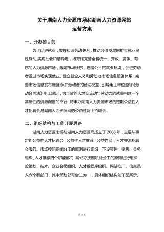 人力资源运营方案