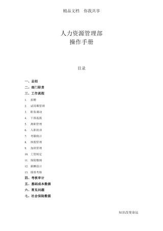 人力资源部工作手册