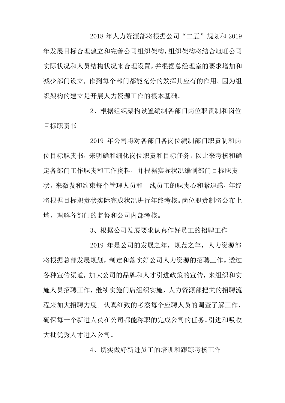 人力资源部门2019年工作计划_第2页