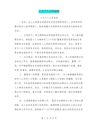 人大个人工作总结