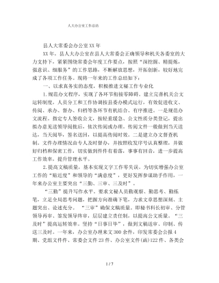 人大办公室工作总结