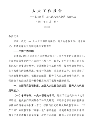 人大工作报告1