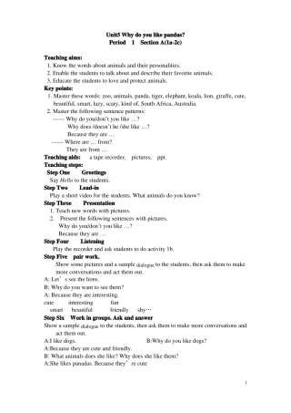 人教新版英语七年级下册Unit5全单元教案