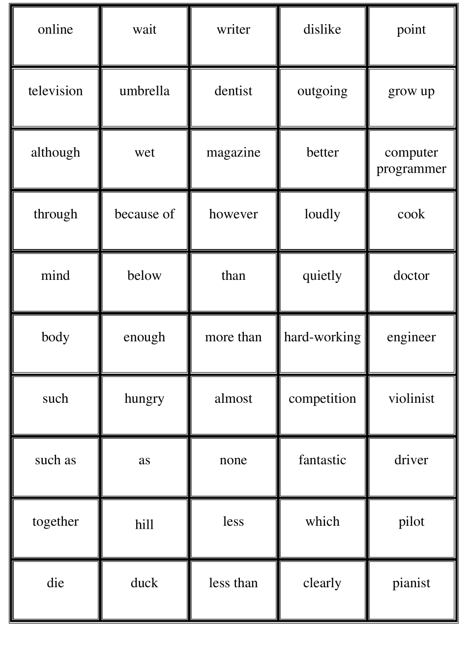 人教版八年级上册英语单词卡片双面直接打印版_第3页