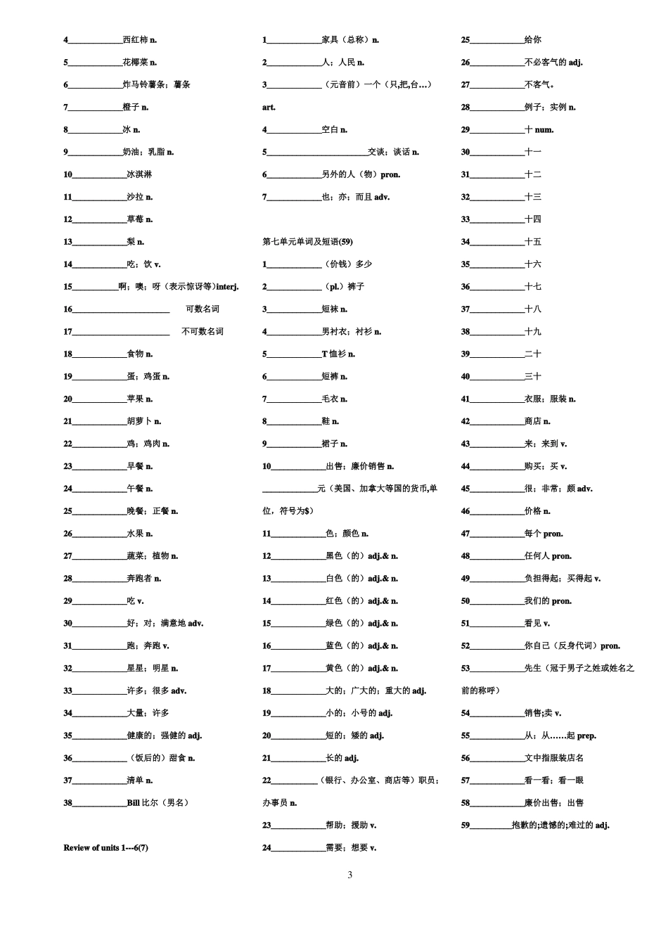 人教版初中英语单词默写版_第3页
