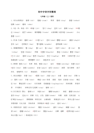 人教版初中语文课本字音字形全