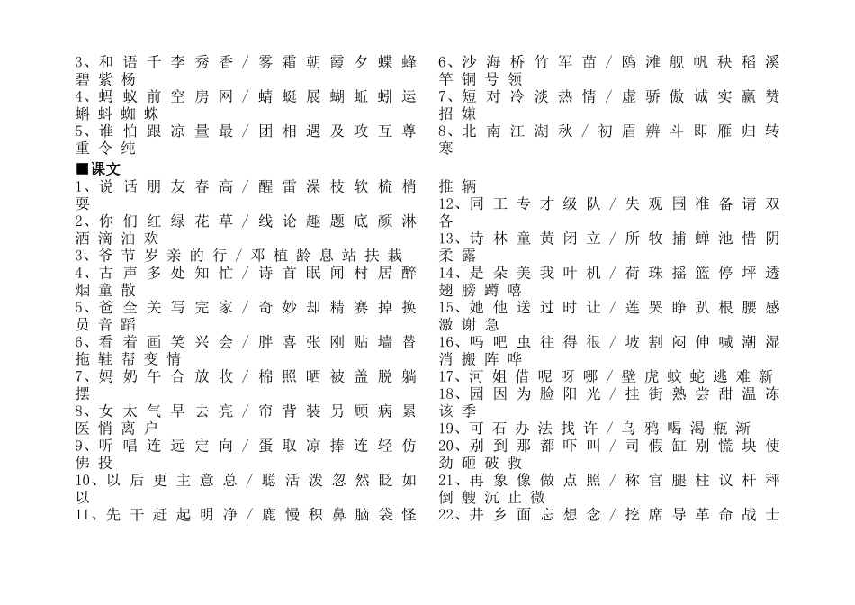 人教版小学语文课本生字词全部_第3页