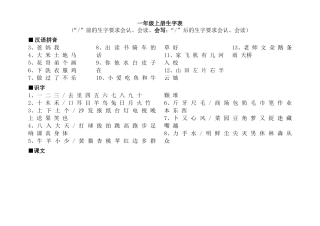 人教版小学语文课本生字词全部