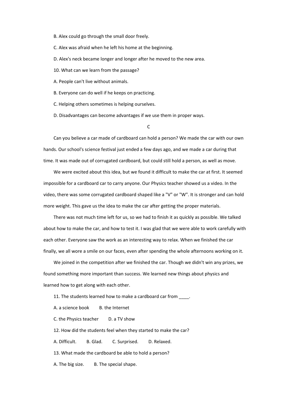 人教版新目标八年级英语下册Unit6单元检测卷含答案_第3页