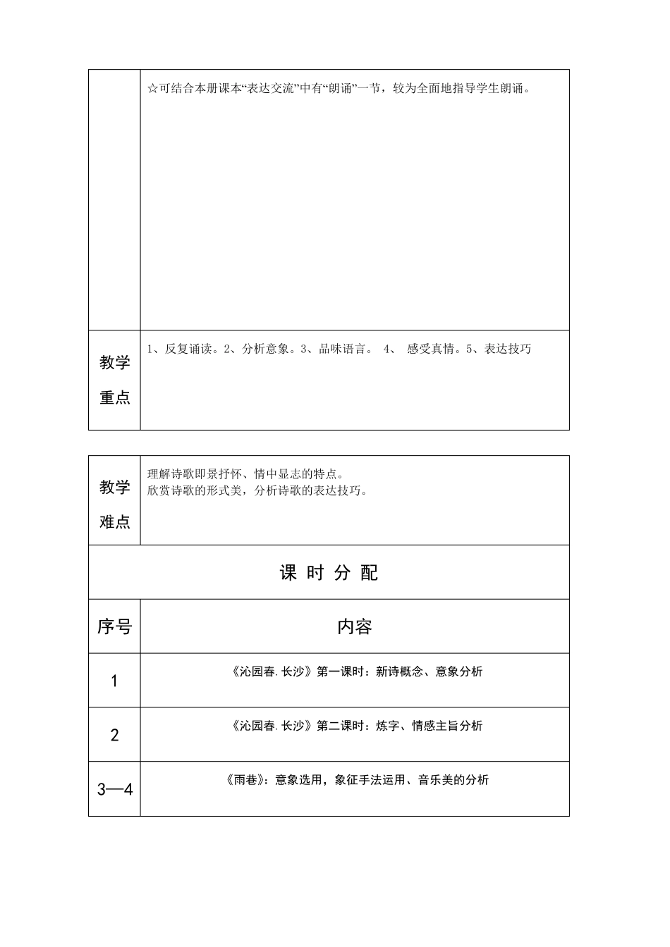 人教版语文必修一备课教案全_第2页