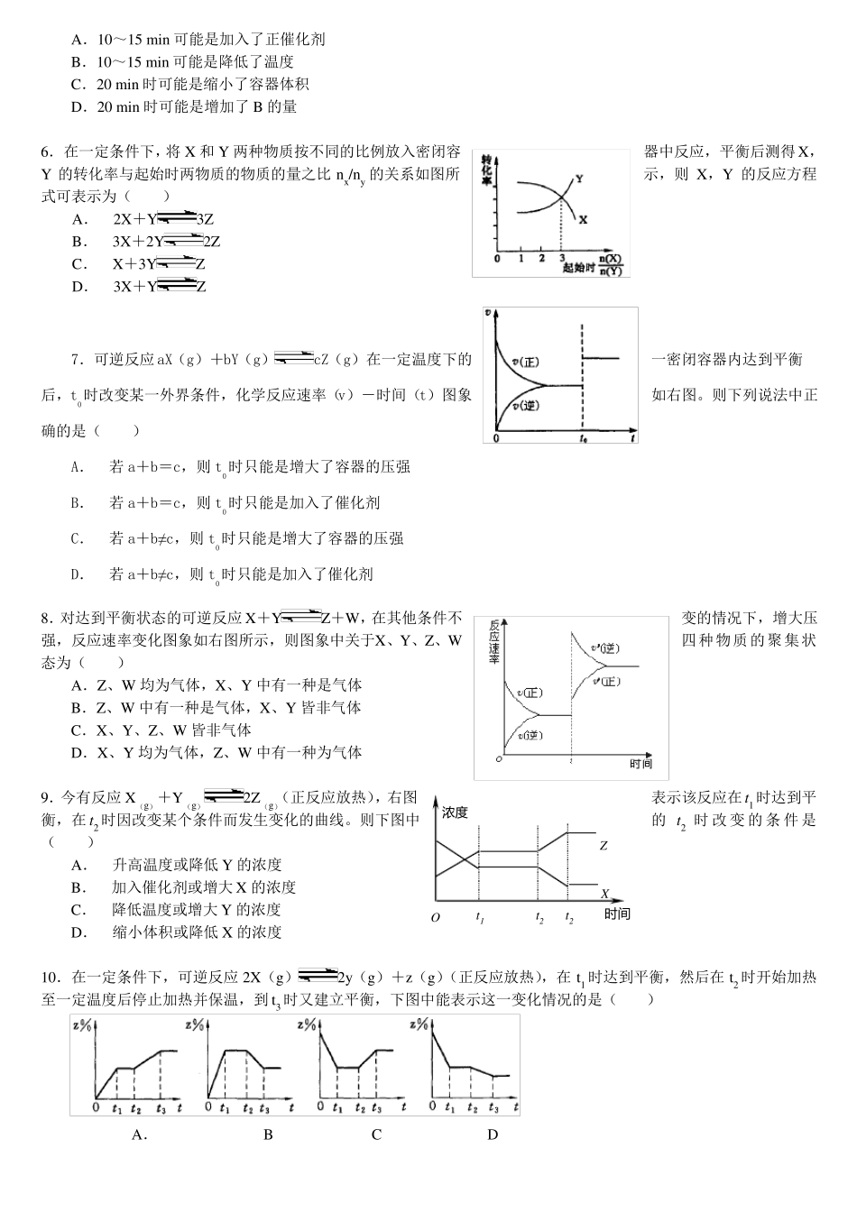 人教版高中化学选修四化学平衡图像_第2页