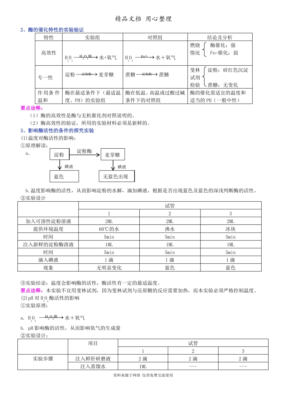人教版高中生物必修一知识点整理及重点题型梳理_酶与细胞代谢_第3页