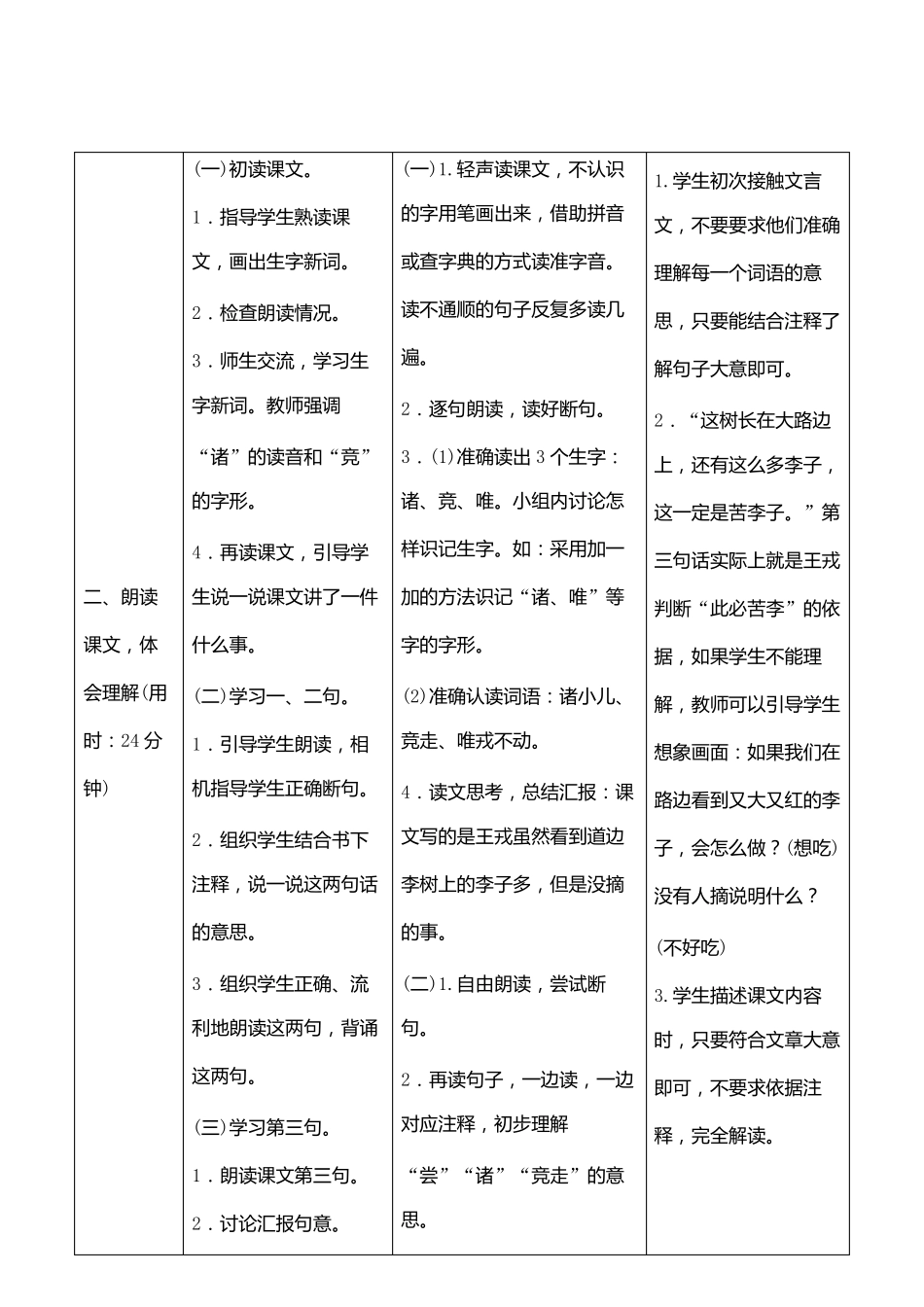 人教部编版王戎不取道旁李优秀教案1_第2页