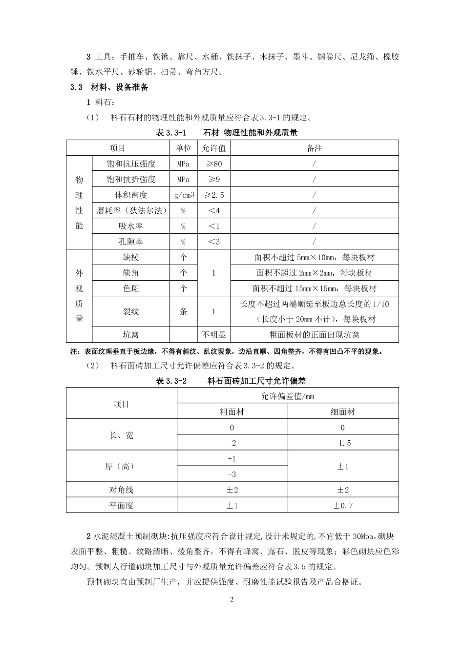 人行道铺砌面层含盲道砖施工标准_第2页