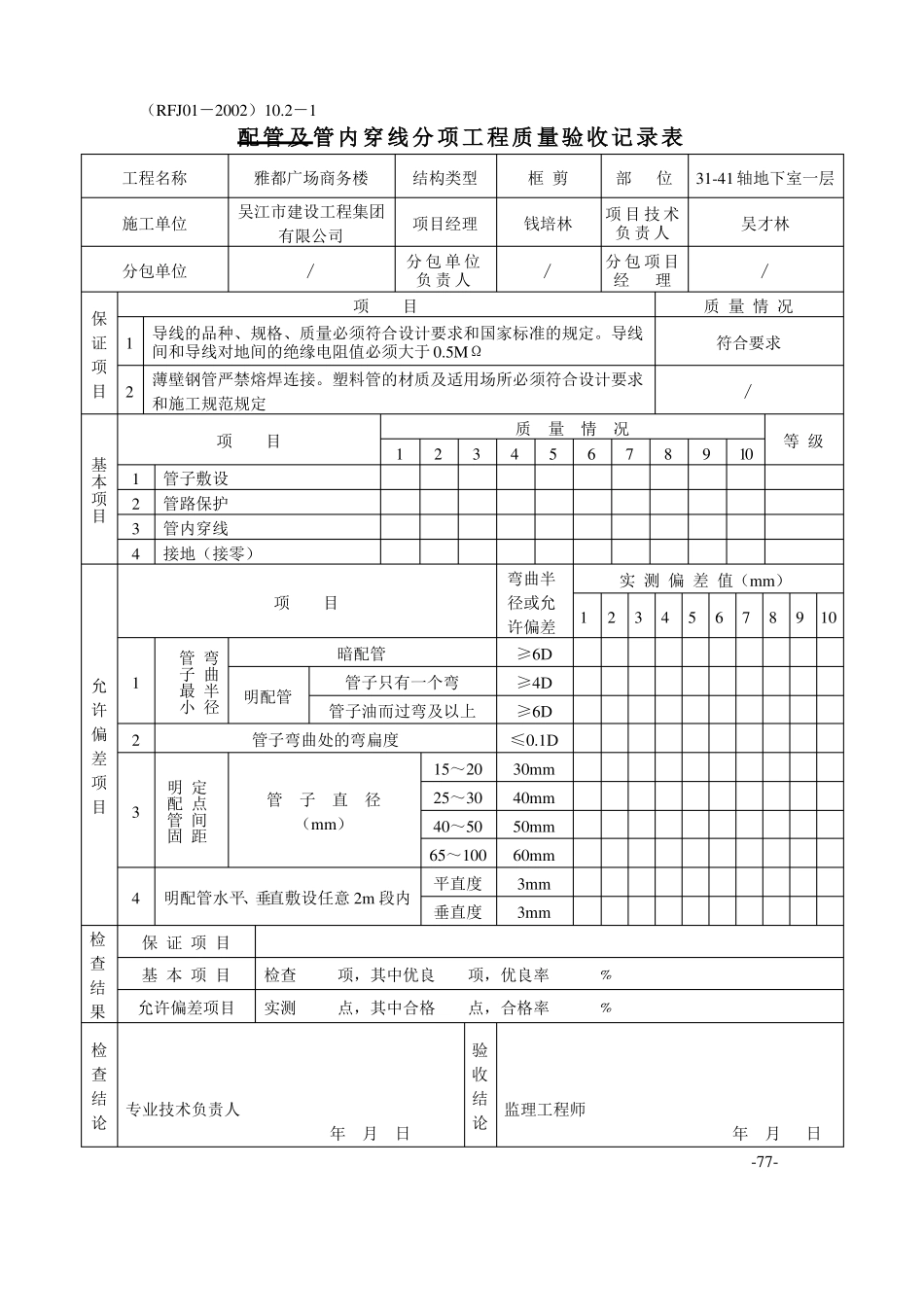 人防土建、水电的检验批及隐蔽工程_第1页