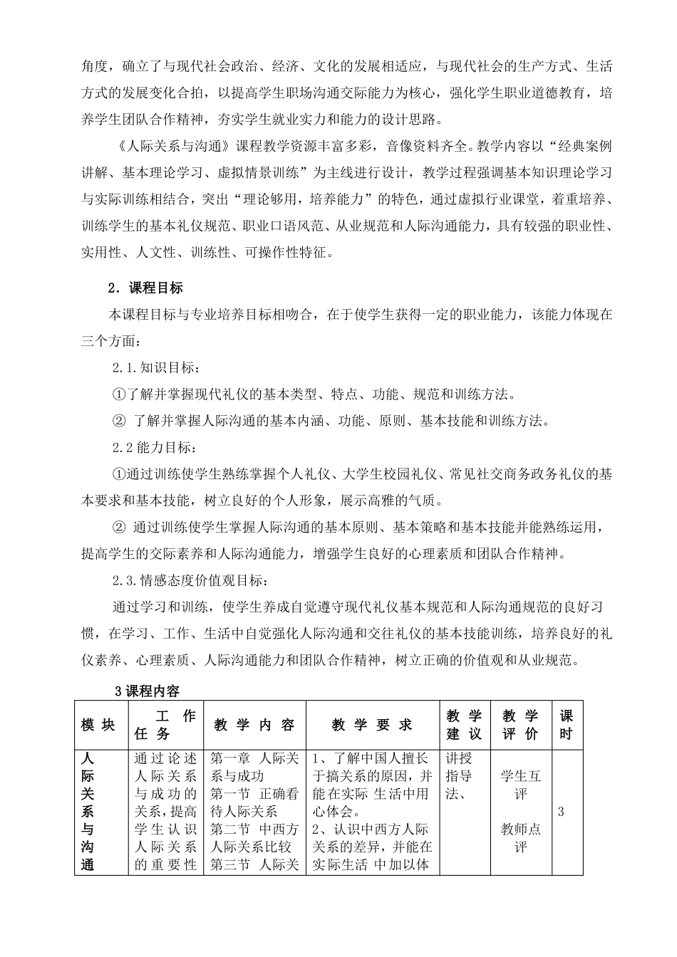 人际关系与沟通课程标准-康秀芬_第3页