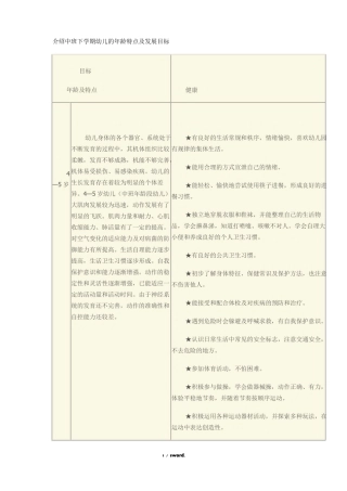 介绍中班下学期幼儿的年龄特点及发展目标&精选