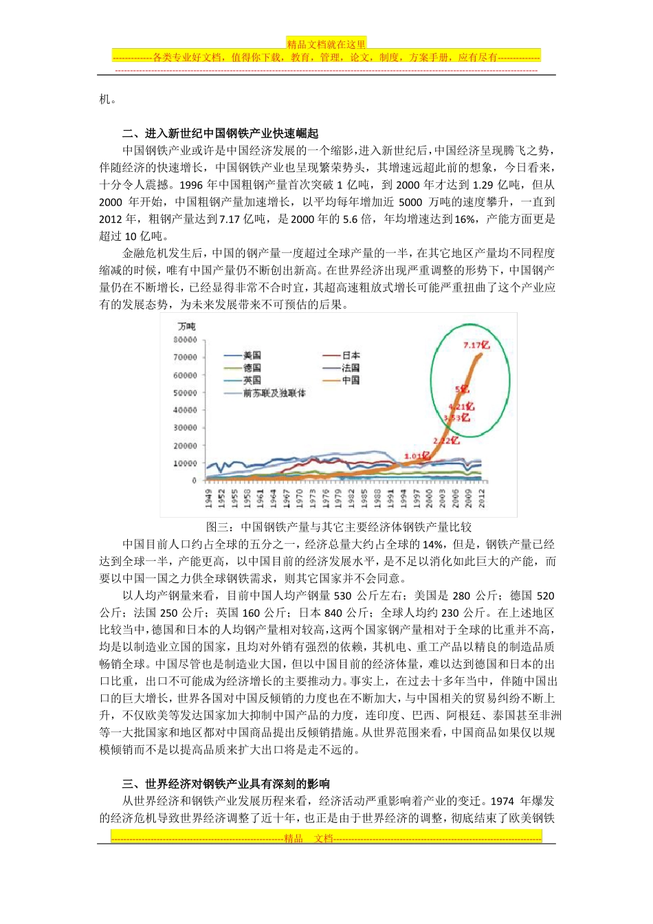 从世界钢铁产业发展历程看中国钢铁业当前面临的困境_第3页