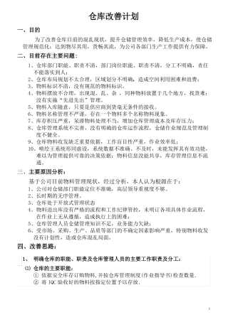 仓库改善方案全解