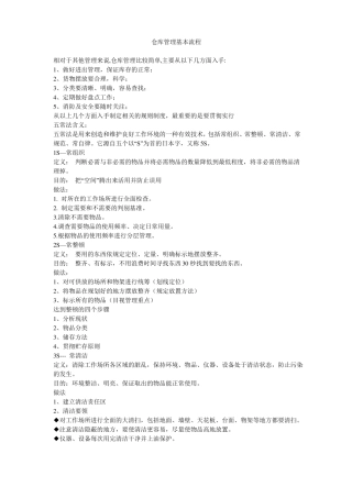 仓库管理基本流程