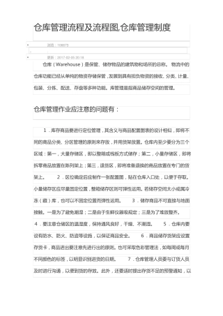 仓库管理流程及流程图