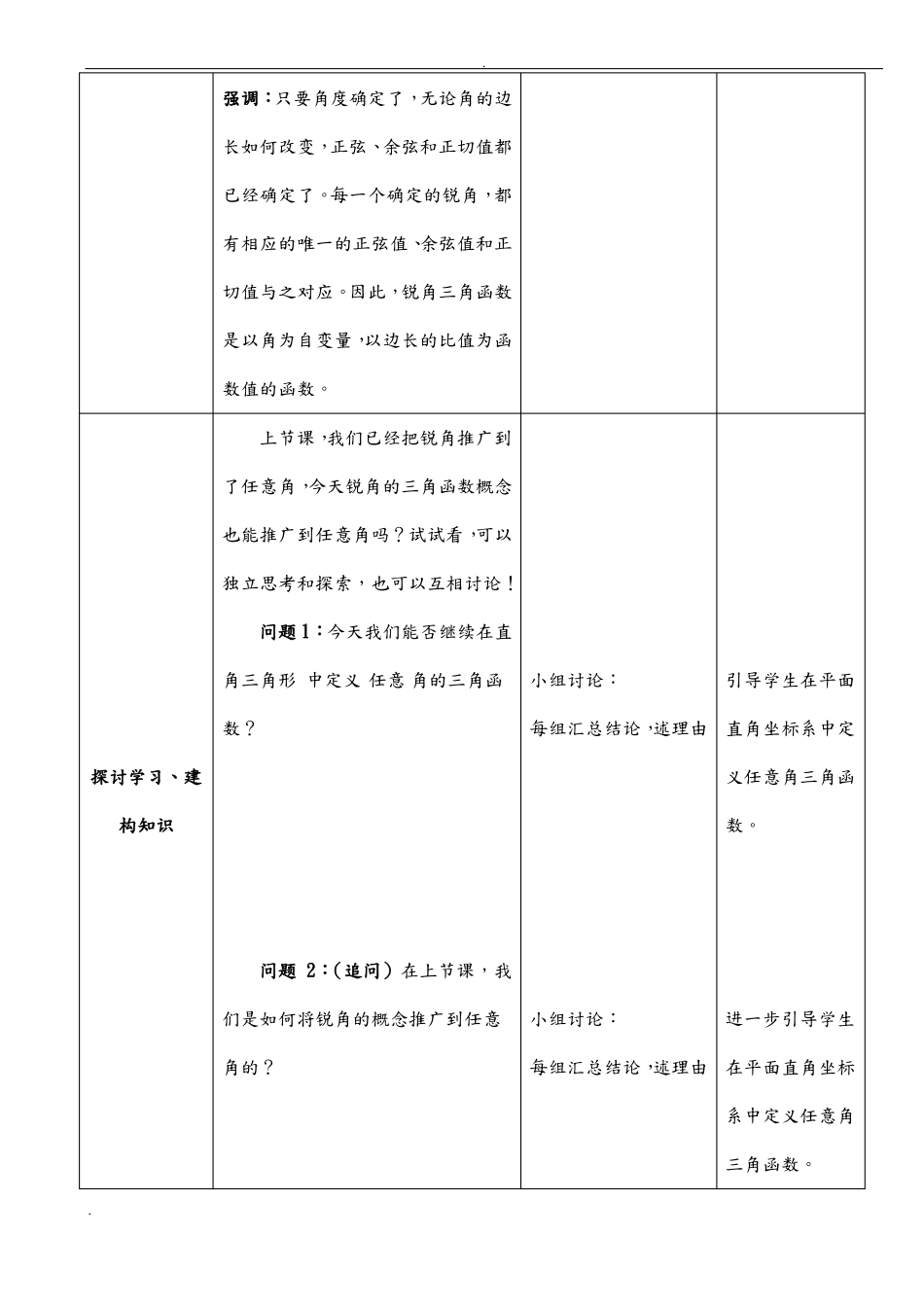 任意角的正弦函数、余弦函数和正切函数的概念教学设计_第3页