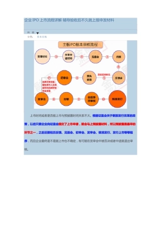 企业IPO上流程详解