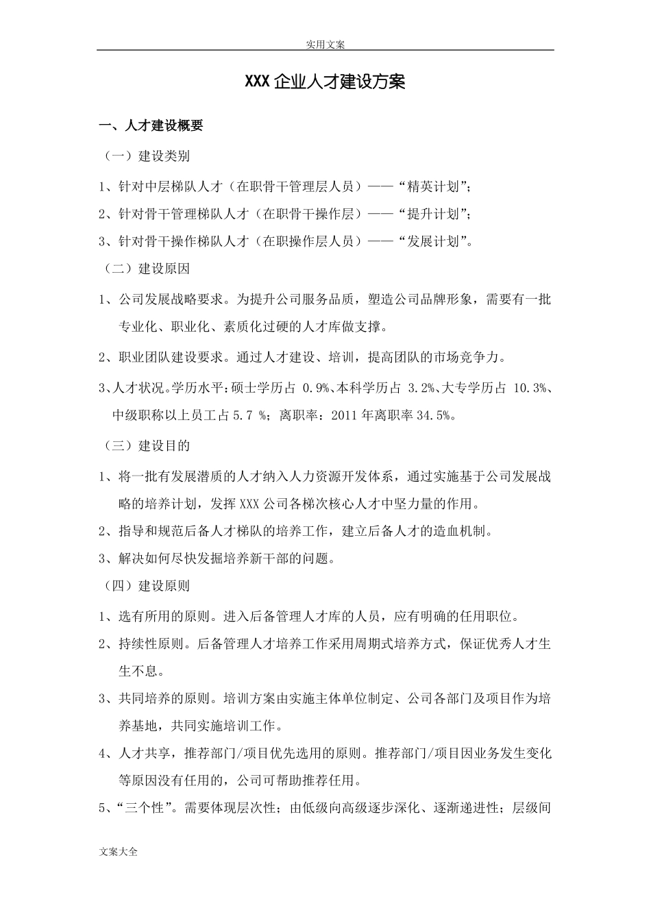 企业人才建设方案设计_第1页