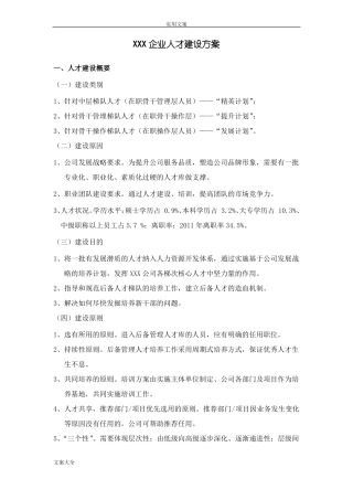 企业人才建设方案设计